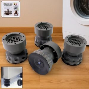 Adjustable Anti-Vibration Pads 4 Pc Set for Washing Machine & Refrigerator Base | Noise Reduction,Shock Absorber Feet|Heavy Duty, Non-Slip RuAppliance Stabilitybber Pads for Floor Protection &