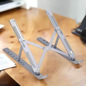 Metal Portable Laptop Stand SILVER COLOR , with 7 Adjustable Angles (1 Pc)