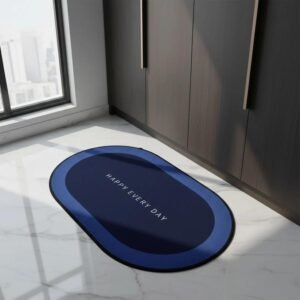 Non-Slip Oval Bath Mat β Super Absorbent Soft Velvet Surface