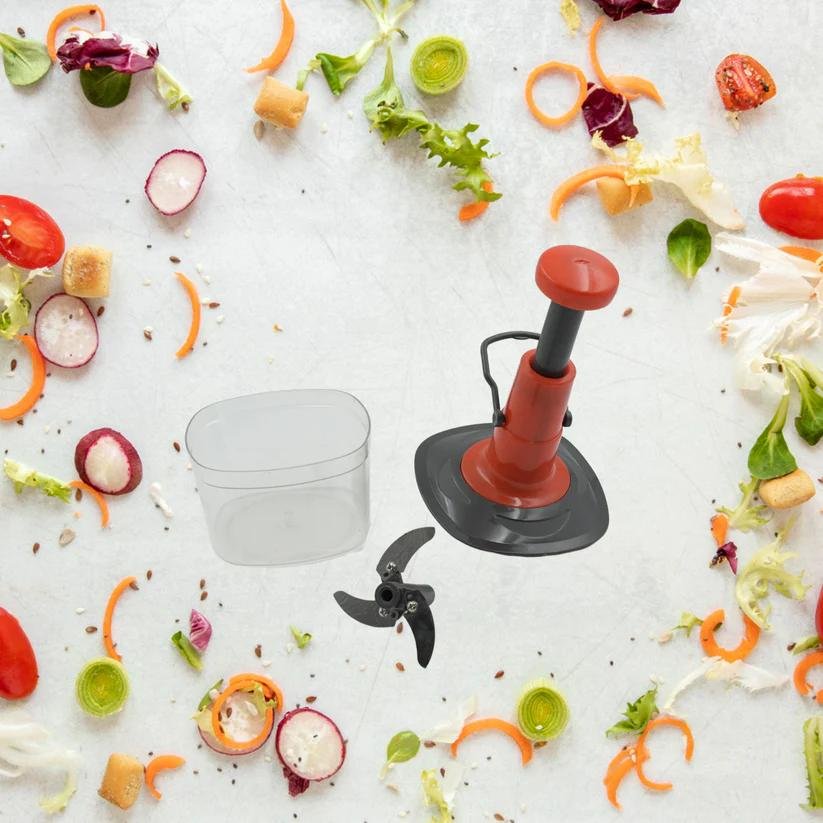 Manual Hand Press 1Pc Vegetable Chopper (650ML) - Image 2