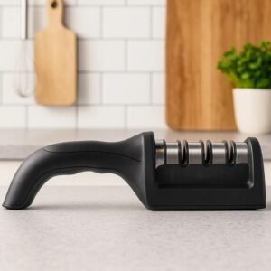 Knife Sharpener for Kitchen 3-Stage 1Pc Manual Stage Manual Knife Sharpener for Kitchen Knives – Ceramic & Steel Blade Sharpener, 3-in-1 Knife Sharpening Tool, Easy & Safe Handheld Sharpenerives