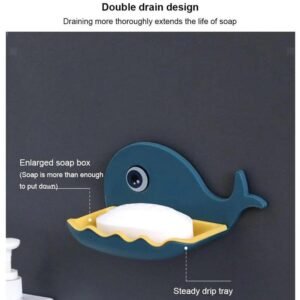 Fish Shape Wall-Mounted Double Layer Soap Holder for Bathroom & Kitchen