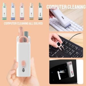 7-in-1 Keyboard Cleaning Kit for Laptop & PC | Keyboard Brush, Keycap Puller, Cleaning Pen, Screen Cloth & Spray Bottle | Mechanical Keyboard, Earbuds & Monitor Care