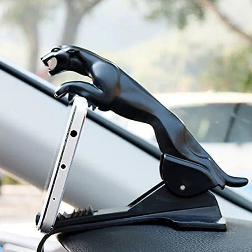 Jaguar Leopard Shape Phone Clip 1Pc , Mobile Phone Holder For Car Use(BLACK AND SILVER) - Image 2