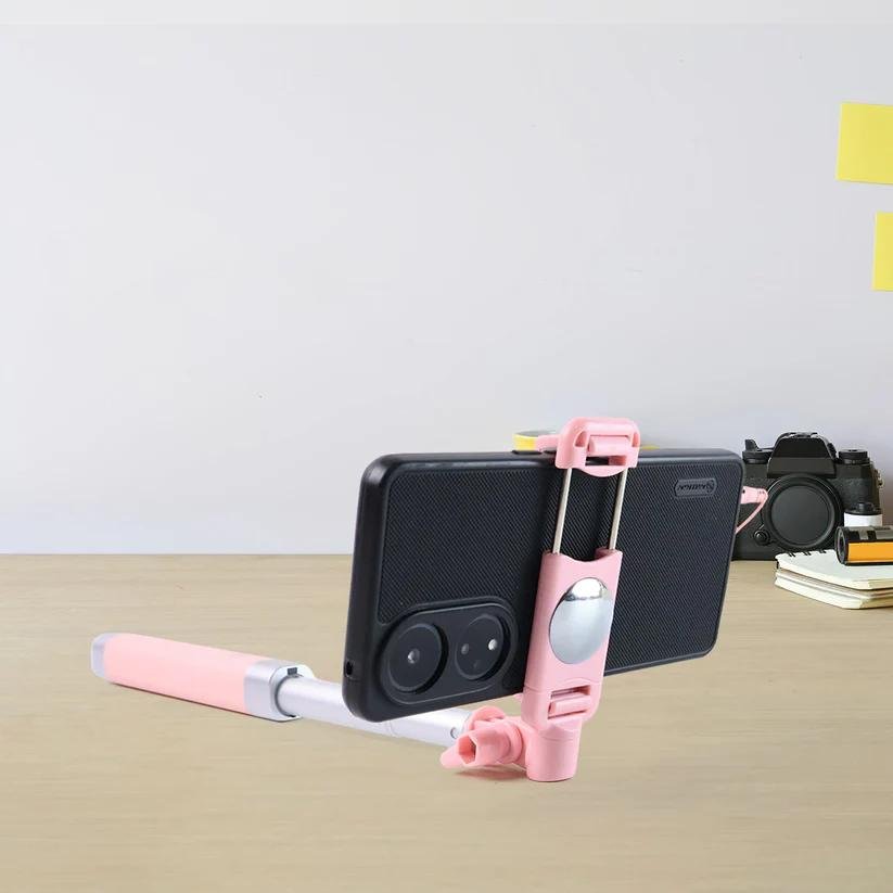 Wired Selfie Stick 1Pc MULTICOLOR with Rearview Mirror & Built-In Shutter Button - Image 3