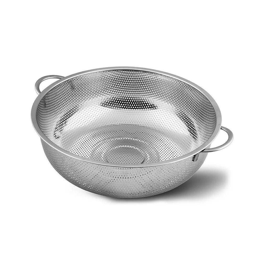 Stainless 1Pc Steel Colander with Handles, 25.5 cm Large Kitchen Strainer Basket for Rice, Dhall, Vegetables and Fruits - Image 5