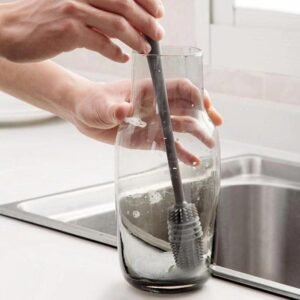 Long Handle 28cm Silicone Bottle Cleaner Brush 2Pc for Washing Water Bottle, Solution Bottle, Mug. Cleaning Brush