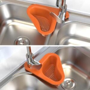 Kitchen Sink Drain Strainer 1Pc , Swan Drain Basket Sink, Corner Kitchen Sink Strainer Basket, Kitchen Triangle Sink Filter for Food Fruits and Veggies, Easy to Disassemble, Fits All Sinks (MULTICOLOR)