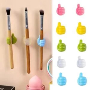 10 Pieces Thumb Wall Hook, Silicone Wall Hook Creative Thumbs Up Shape Wall Hook, Multifunctional Thumb Hook Holder Cable Clip Orgagers for Home Office Bedroomnizer Key Hook Wall Han