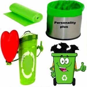BIO-DEGRADABLE ECO 60 Pcs Friendly Garbage (24x32cm)/Trash Bags Rolls (green), Wet and Dry Waste Segregation , Eco-Friendly Disposal , Standard Sized Bin Lining