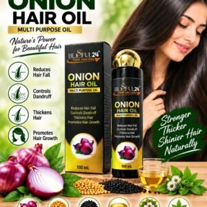Blissful24 Red Onion Hair Oil With Bhringraj Oil For Reduces Hair Falls, Treats Dandruff &Promotes Hair Growth || For men & women ( 100ml)