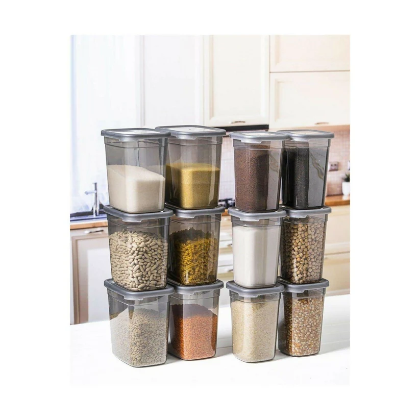 SET OF 6 Airtight Kitchen Storage Containers | 1200ml EACH | Pack of 6 BPA-free plastic containers help organize pulses, grains and pantry essentials for convenient everyday storage - Image 12