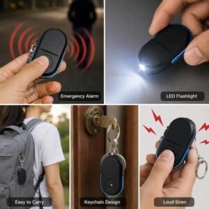 Personal Safety Alarm Keychain 1Pc– Loud Emergency Siren & LED Light