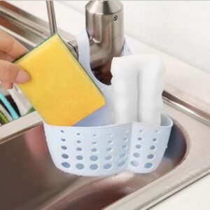 Adjustable Kitchen Bathroom Water Drainage Basket with Faucet Sink Caddy WITH ADHESIVE HOOK