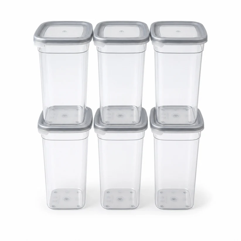 SET OF 6 Airtight Kitchen Storage Containers | 1200ml EACH | Pack of 6 BPA-free plastic containers help organize pulses, grains and pantry essentials for convenient everyday storage - Image 2