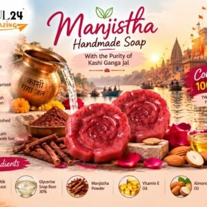 Blissful24 Manjistha Natural Handmade 2 Bar( 100+100gms Combo pack)|Goat Milk,Almond Oil, Vitamin E oil with Rose Fragrance|Glycerine soap base |for men & women soap