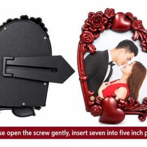 Vintage Heart-Shaped Photo Frame - Elegant Antique Finish Adds Charm
