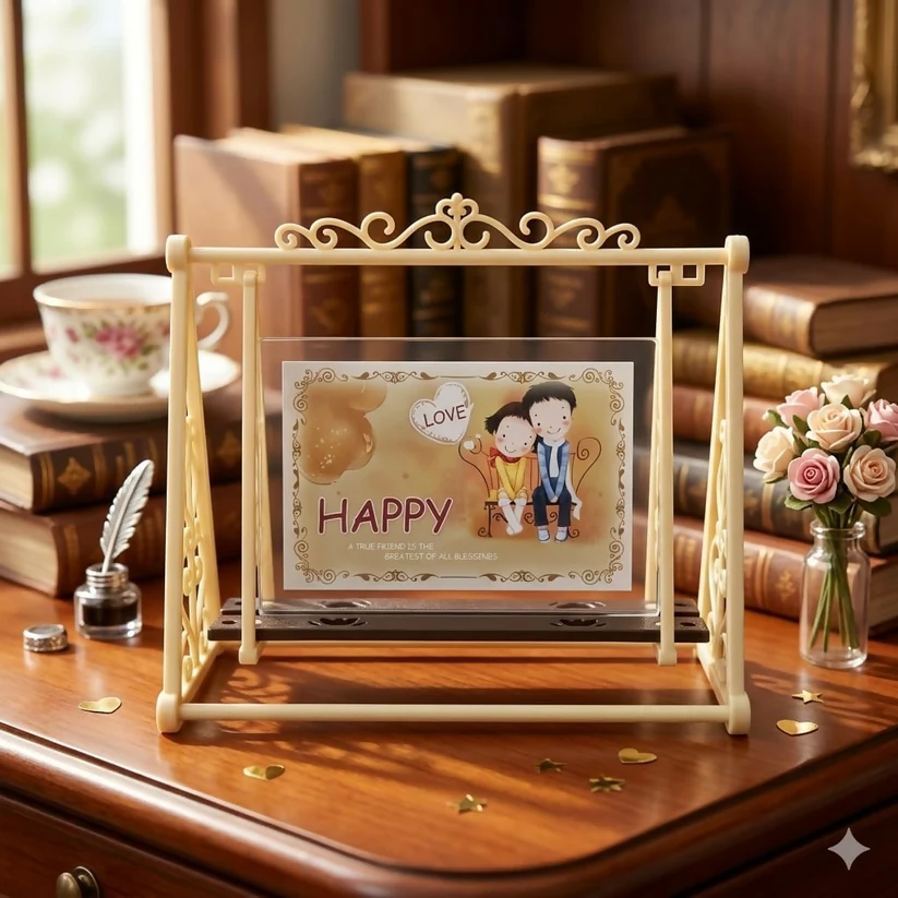 Rotating Swing Photo Frame - Vintage Dual-Sided 5x7 Display - Image 3