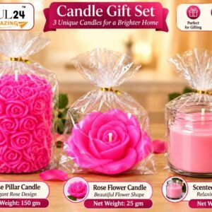 Blissful24 Premium Soy Wax Candle Combo Set 3pc.| Elegant Decorative Scented Candles for Home Decor, Relaxation & Pooja