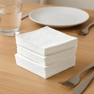 paper napkins 150 Pc for disposable use white soft absorbent table napkins for catering dining parties and kitchens