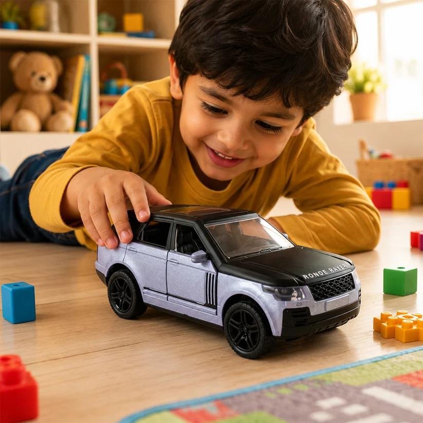 Light and Sound Metal Pull Back Car Toy 1Pc, Die Cast SUV Model for Kids - Image 2