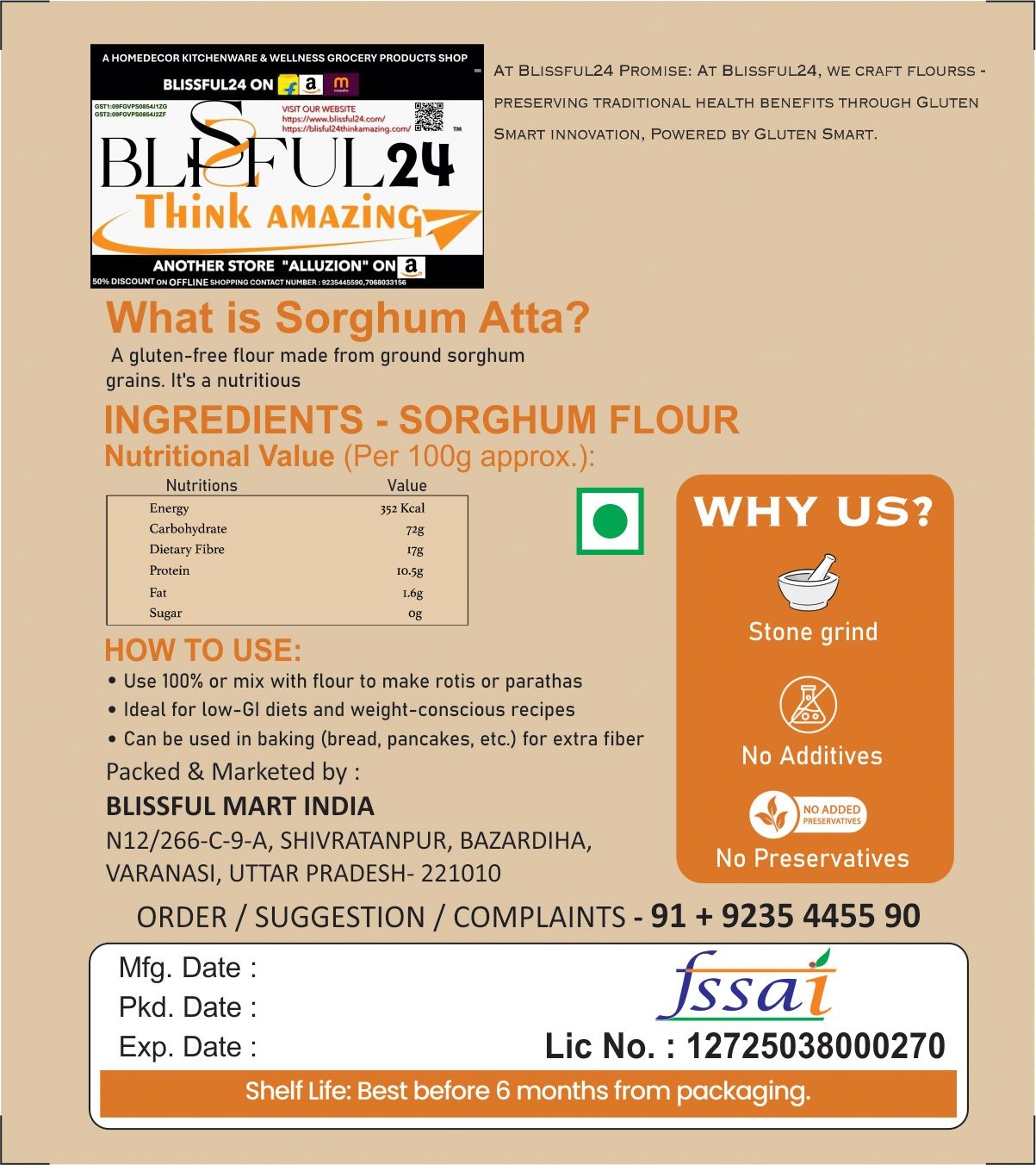 Premium Jowar Atta (Sorghum Flour) | 100% Natural Whole Grain Flour | High Fiber, Rich in Protein, Vitamins & Minerals | No Preservatives, No Artificial Additives - Image 2