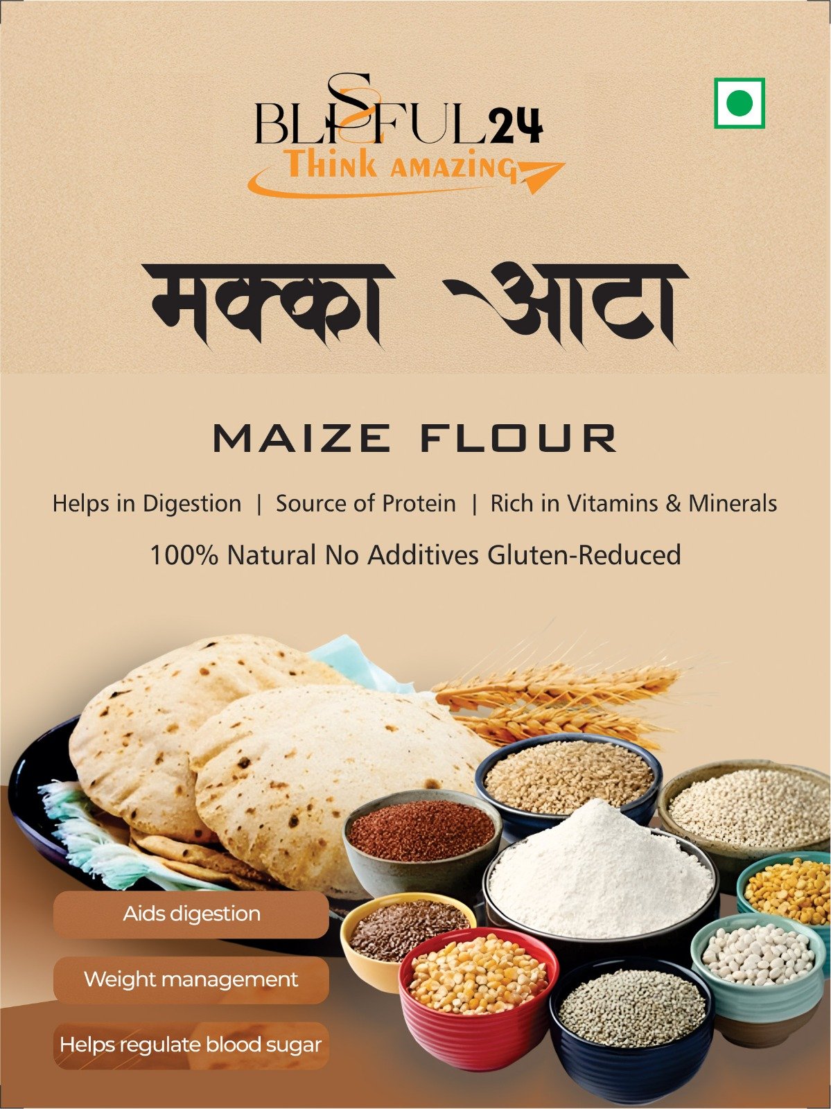Premium Makka Atta (Maize Flour) | 100% Natural Corn Flour | High Fiber, Rich in Protein, Vitamins & Minerals | No Preservatives, No Artificial Additives - Image 2
