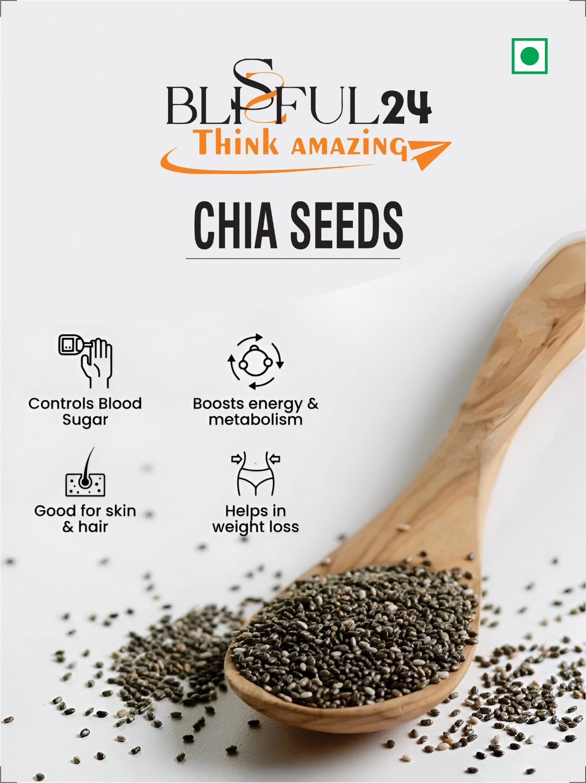 Premium Natural Chia Seeds | Raw Superfood Seeds | High Fiber, Omega-3 Rich | Protein & Antioxidant Source | Healthy Diet, Weight Management & Smoothies