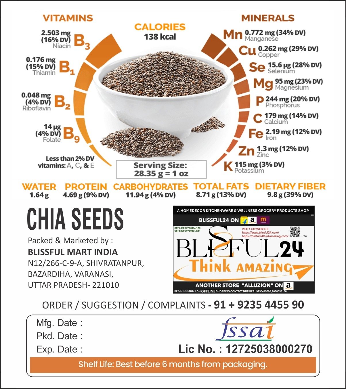Premium Natural Chia Seeds | Raw Superfood Seeds | High Fiber, Omega-3 Rich | Protein & Antioxidant Source | Healthy Diet, Weight Management & Smoothies - Image 2