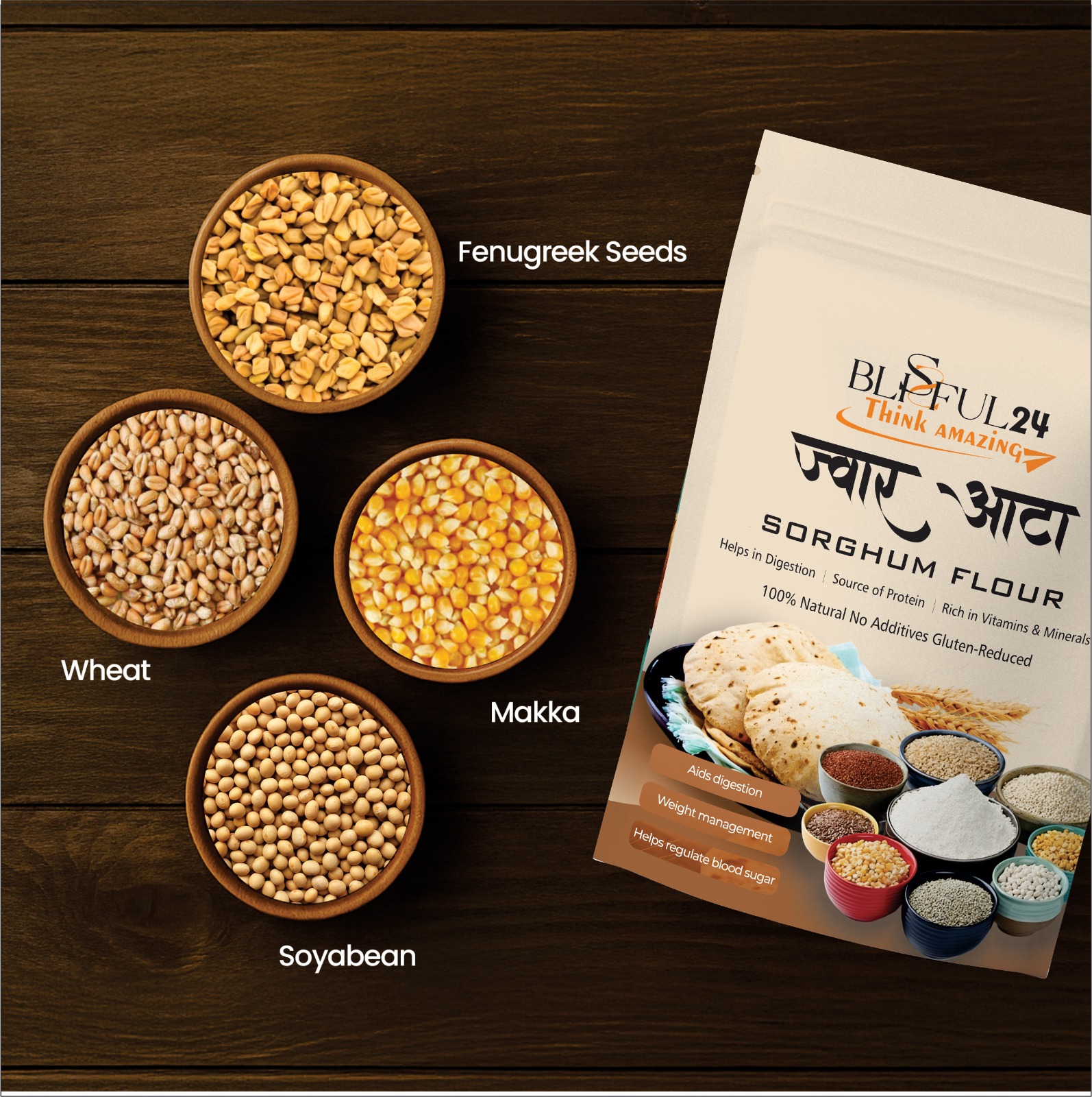 Premium Jowar Atta (Sorghum Flour) | 100% Natural Whole Grain Flour | High Fiber, Rich in Protein, Vitamins & Minerals | No Preservatives, No Artificial Additives - Image 4