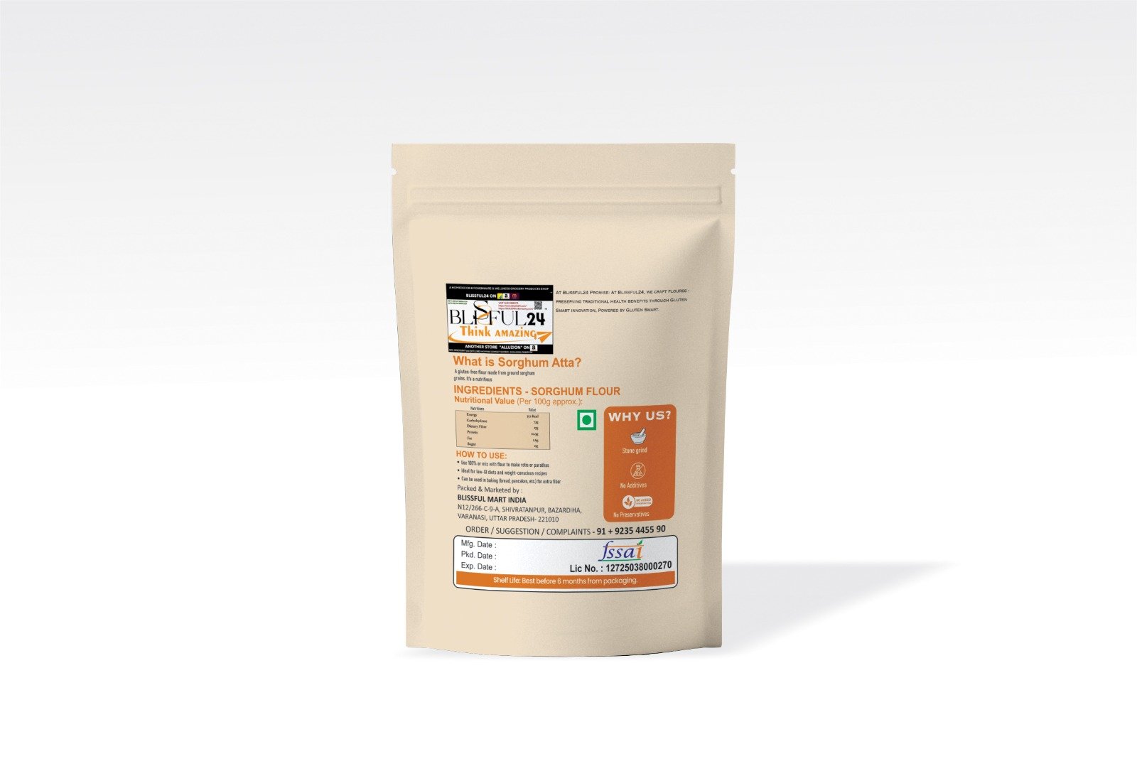 Premium Jowar Atta (Sorghum Flour) | 100% Natural Whole Grain Flour | High Fiber, Rich in Protein, Vitamins & Minerals | No Preservatives, No Artificial Additives - Image 8