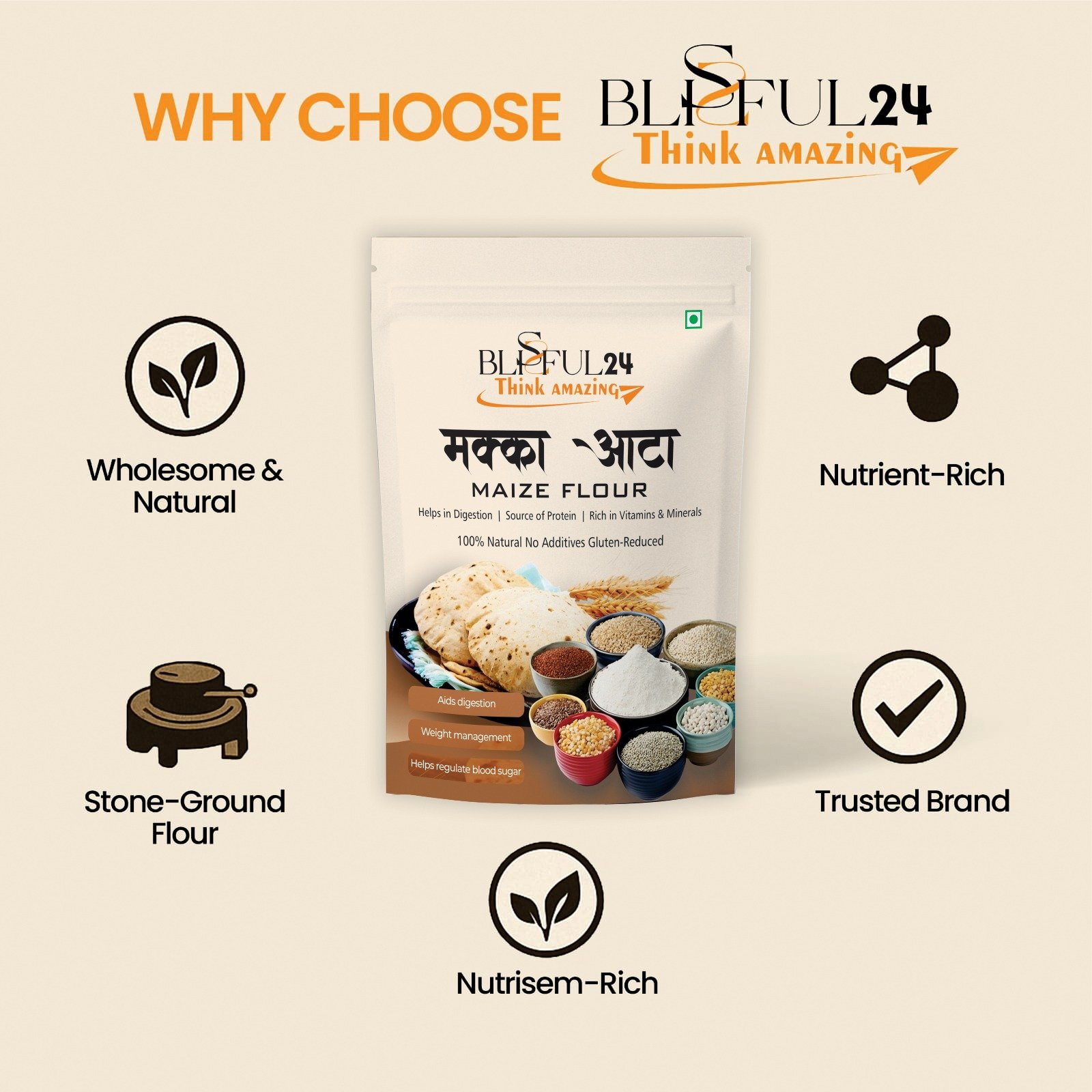 Premium Makka Atta (Maize Flour) | 100% Natural Corn Flour | High Fiber, Rich in Protein, Vitamins & Minerals | No Preservatives, No Artificial Additives - Image 5