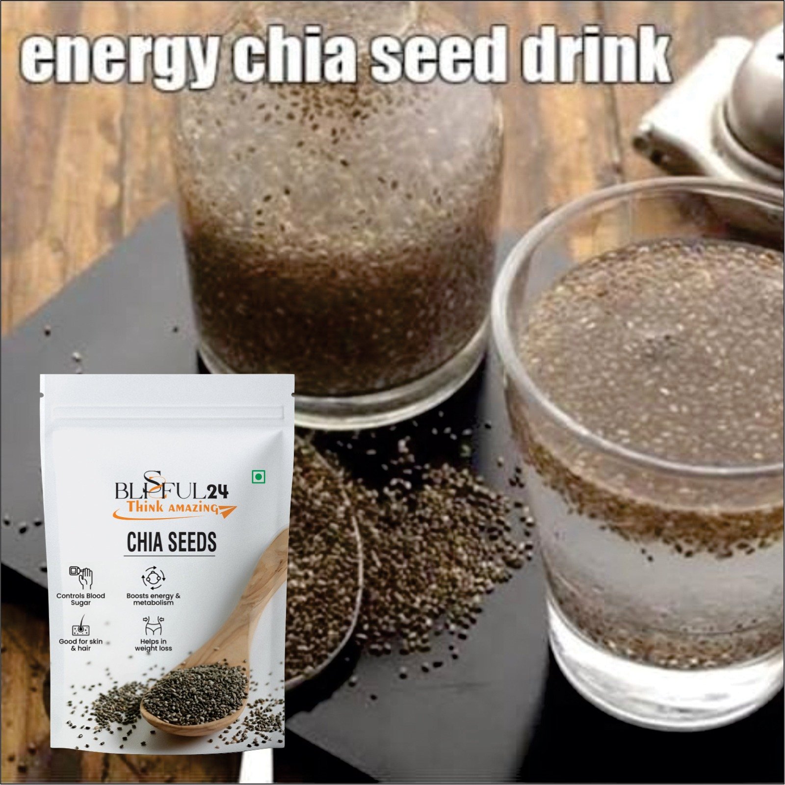 Premium Natural Chia Seeds | Raw Superfood Seeds | High Fiber, Omega-3 Rich | Protein & Antioxidant Source | Healthy Diet, Weight Management & Smoothies - Image 4